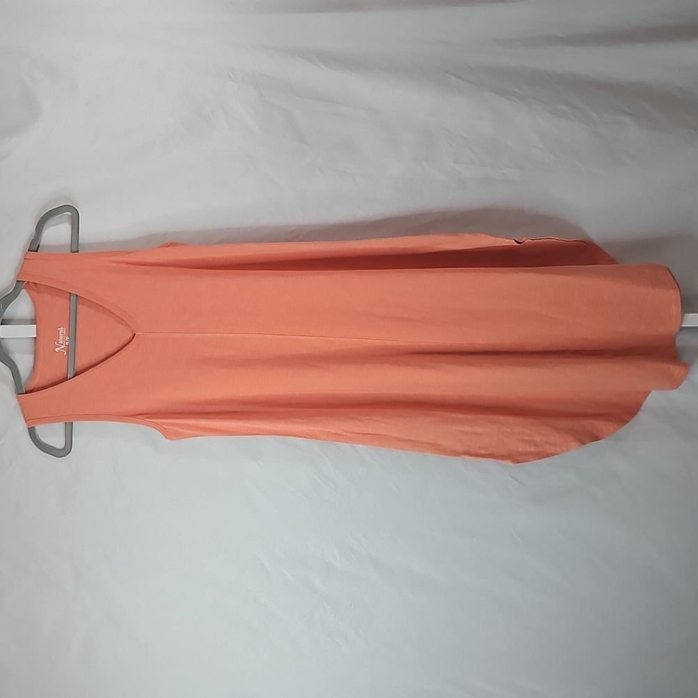 Natural Reflections Tawny Orange Slub Sleeveless Knit Midi Dress Sz Small NWT